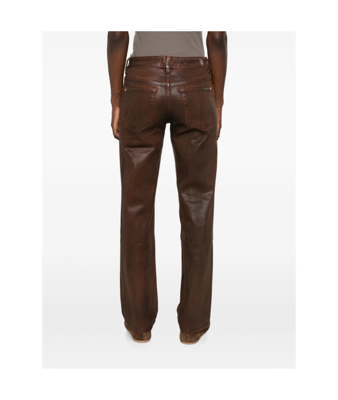 7 FOR ALL MANKIND Коричневые хлопковые прямые джинсы, фото 5