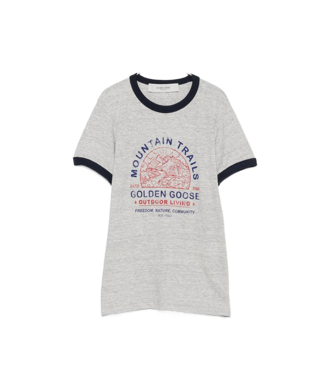 GOLDEN GOOSE Серая хлопковая футболка, фото 1