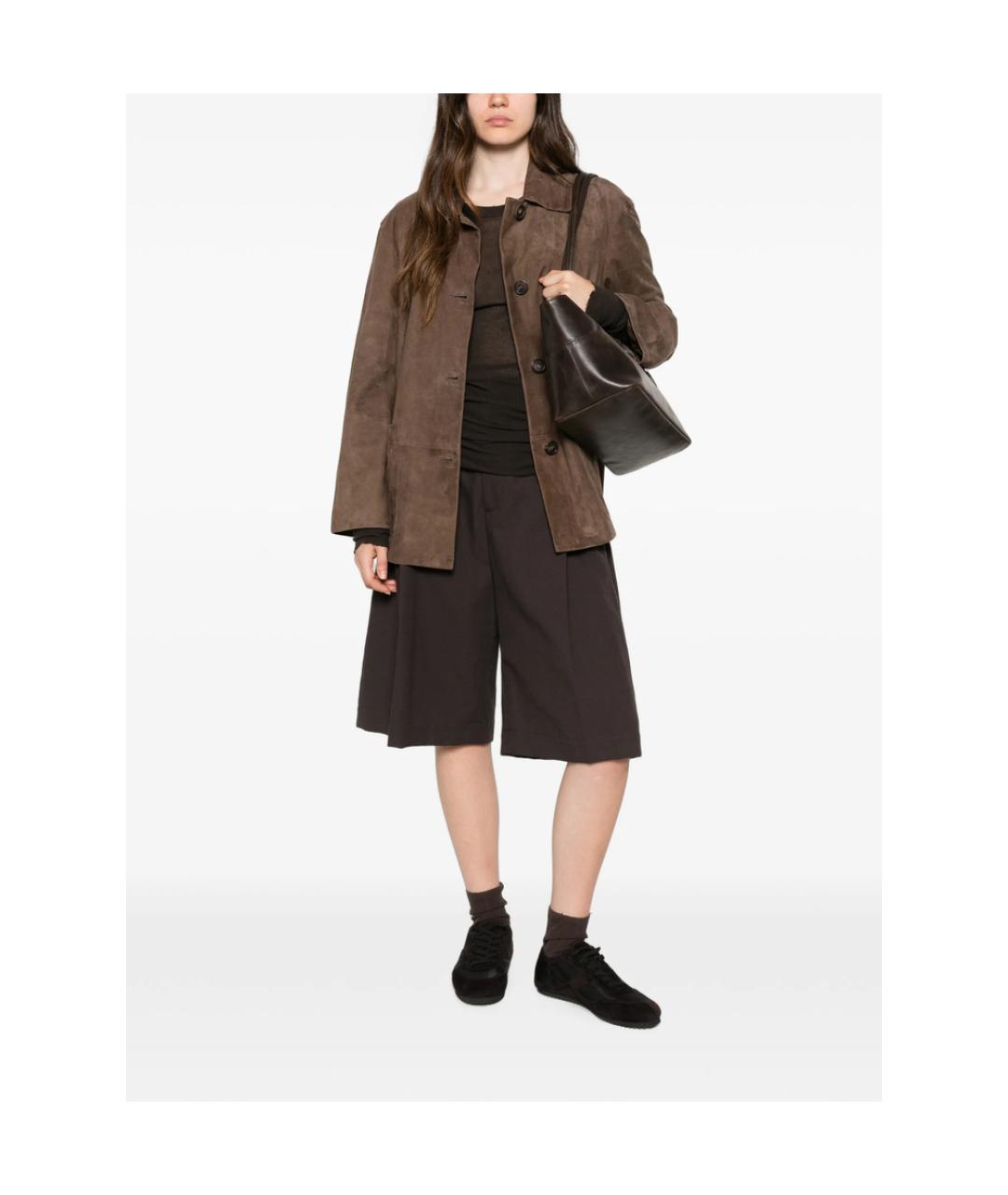 'S MAX MARA Коричневая замшевая куртка, фото 5