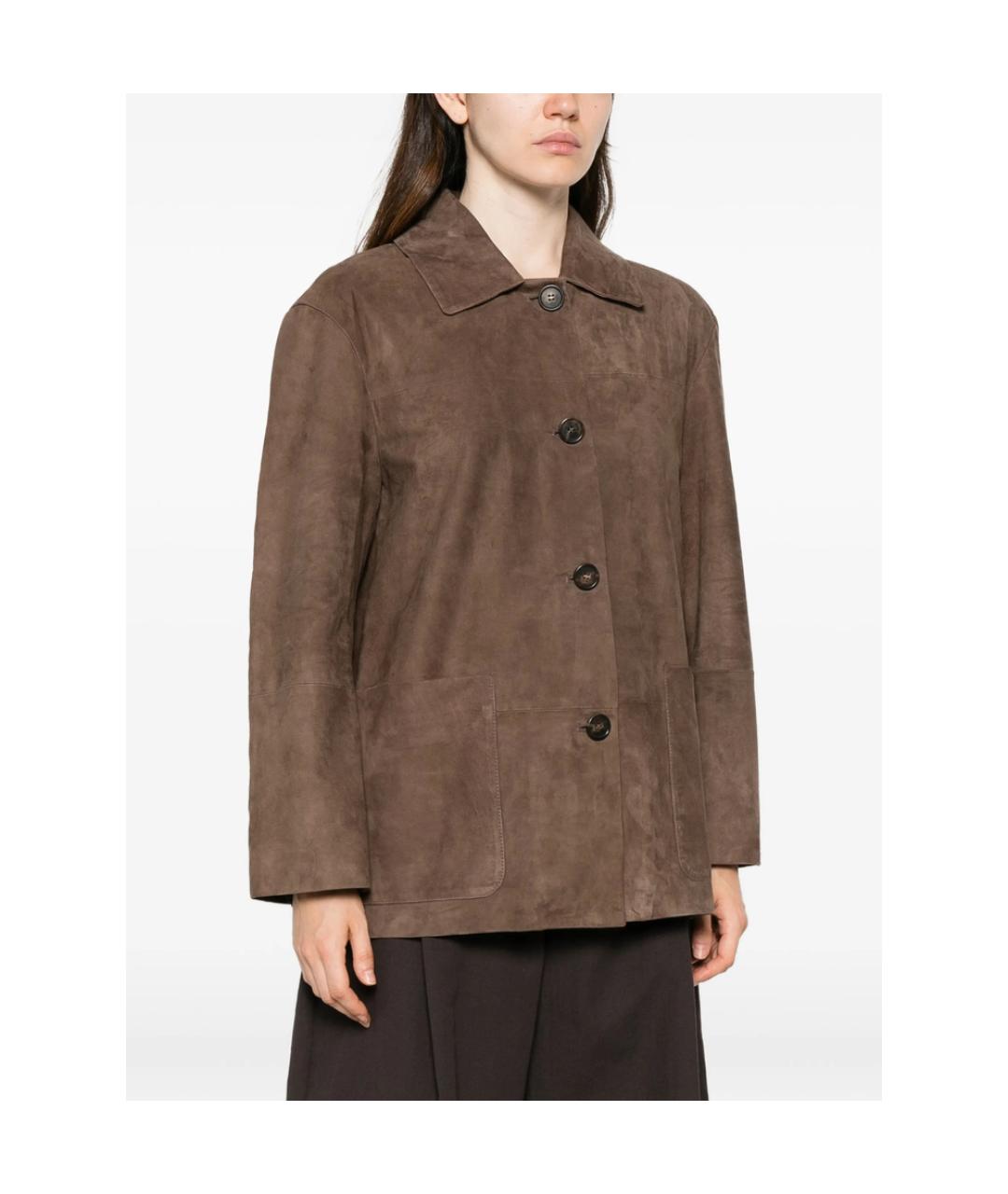 'S MAX MARA Коричневая замшевая куртка, фото 3