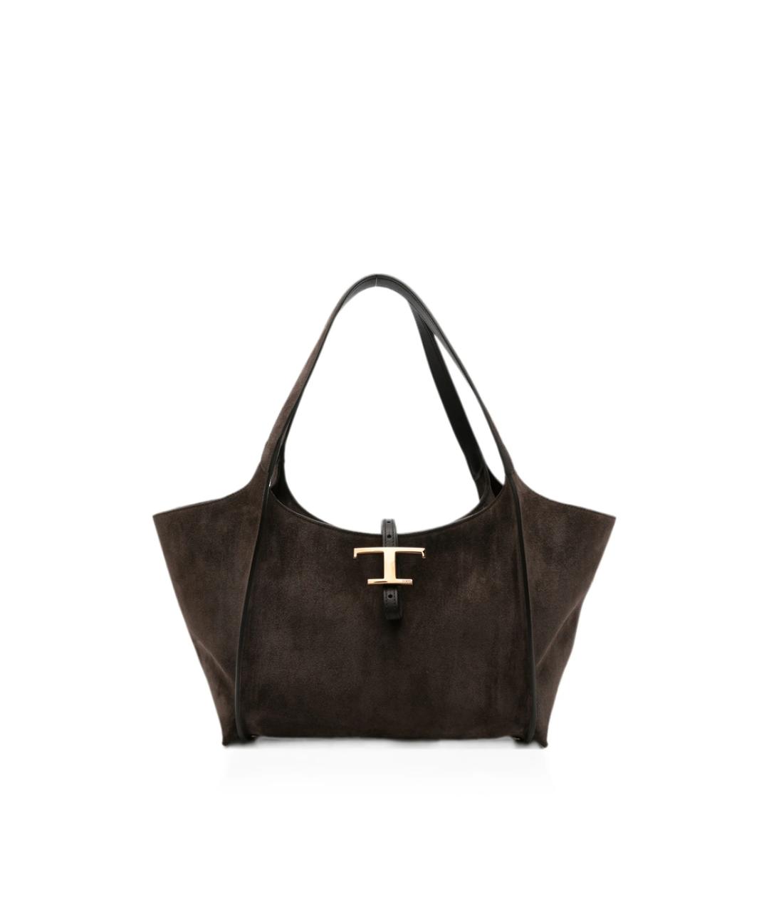 TOD'S Коричневая замшевая сумка тоут, фото 1
