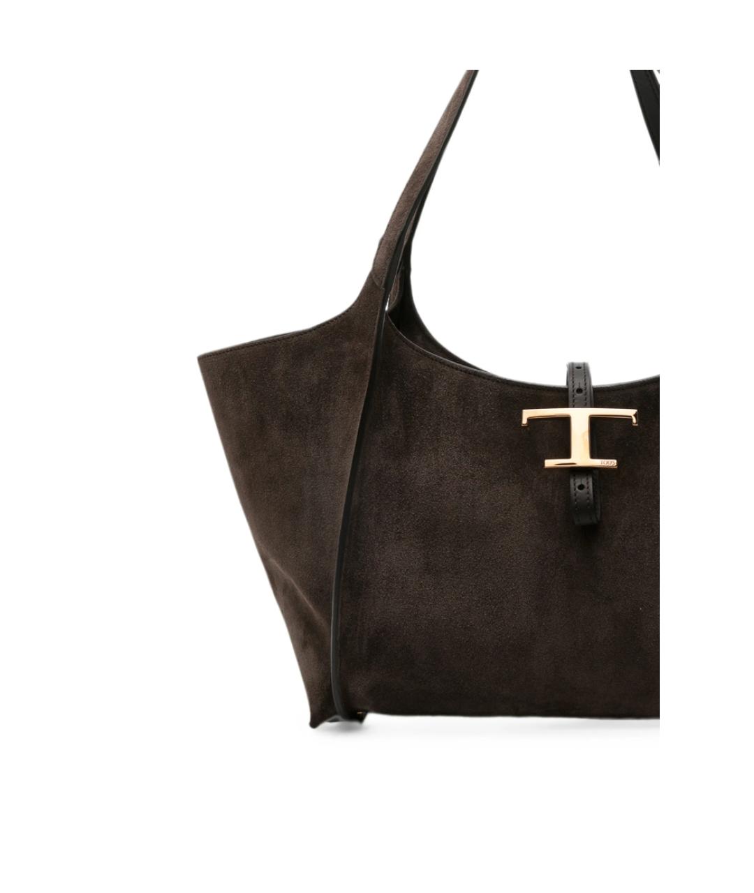 TOD'S Коричневая замшевая сумка тоут, фото 2