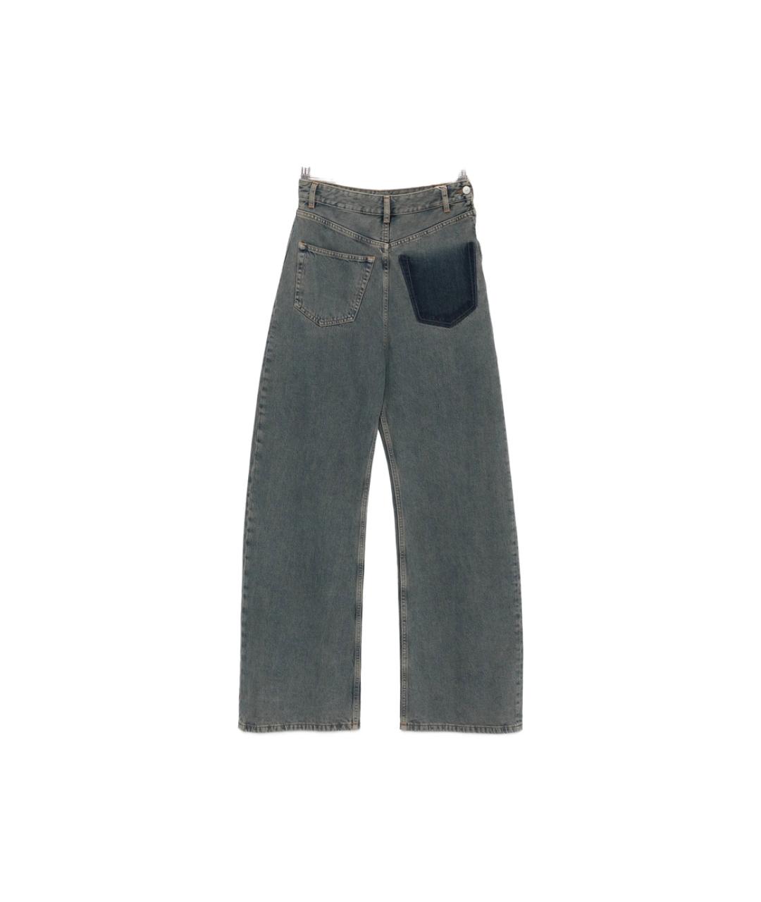 MM6 MAISON MARGIELA Серые хлопковые прямые джинсы, фото 1