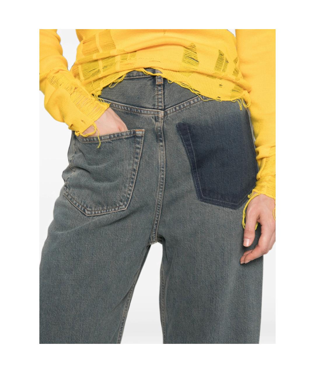 MM6 MAISON MARGIELA Серые хлопковые прямые джинсы, фото 3