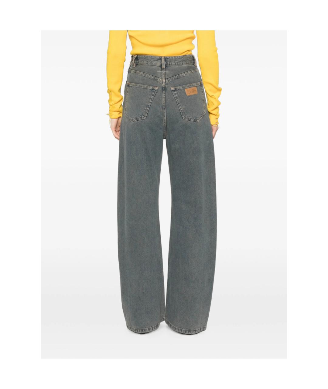 MM6 MAISON MARGIELA Серые хлопковые прямые джинсы, фото 4