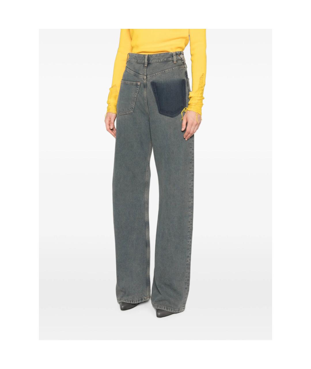 MM6 MAISON MARGIELA Серые хлопковые прямые джинсы, фото 2