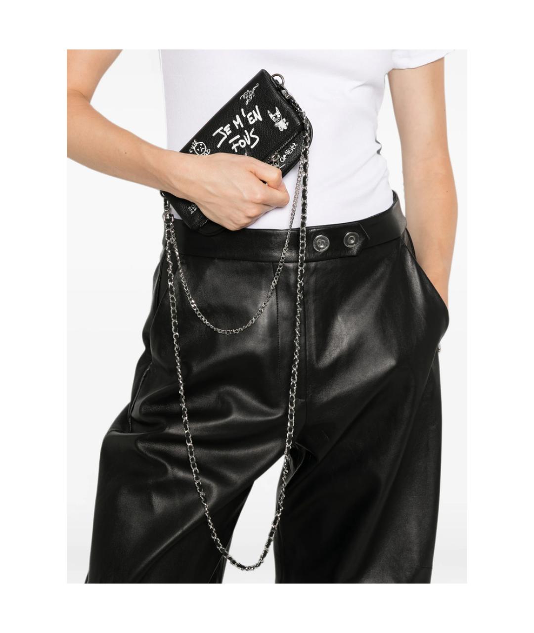 ZADIG & VOLTAIRE Черная кожаная сумка через плечо, фото 3