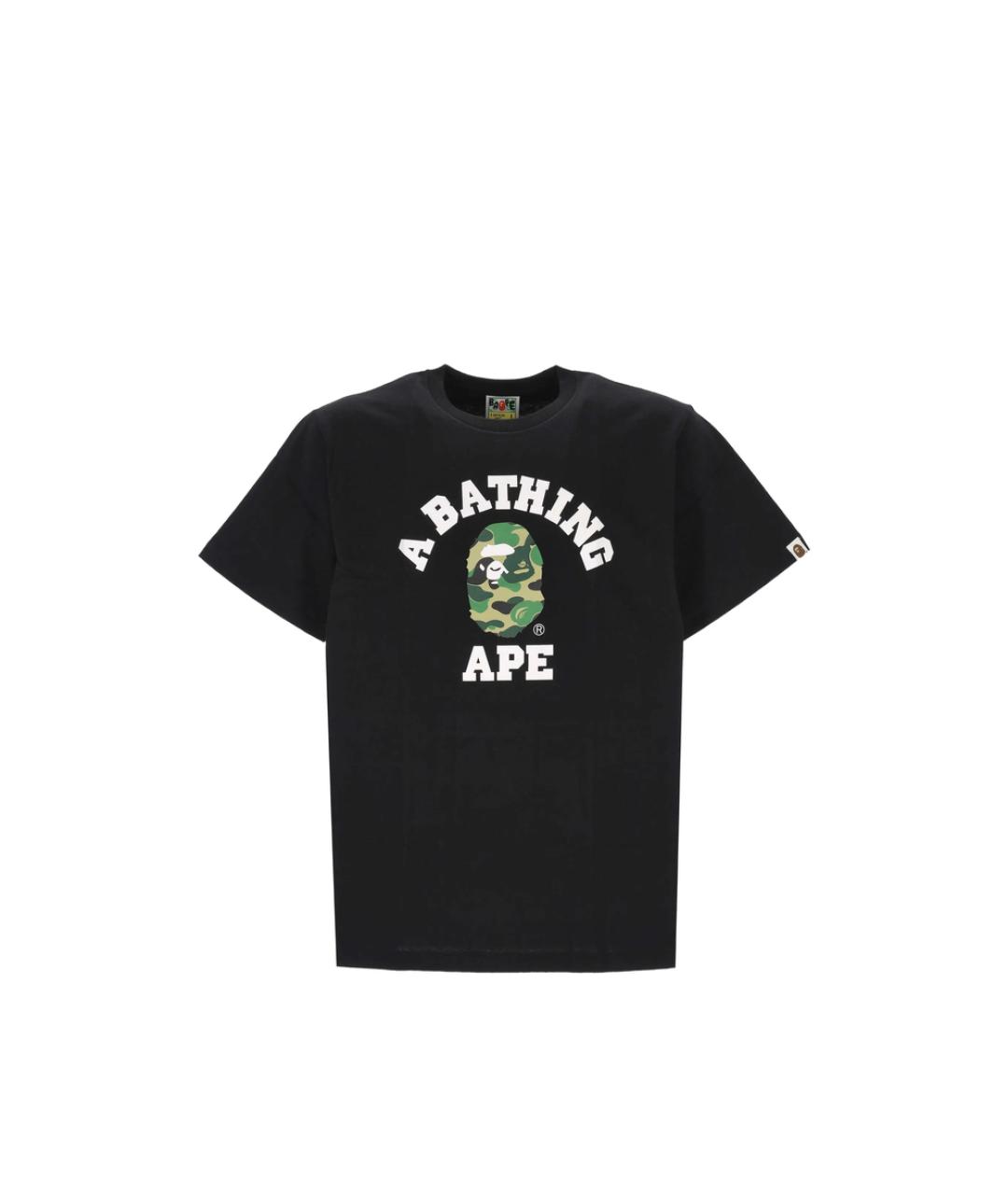 A BATHING APE Черная хлопковая футболка, фото 1