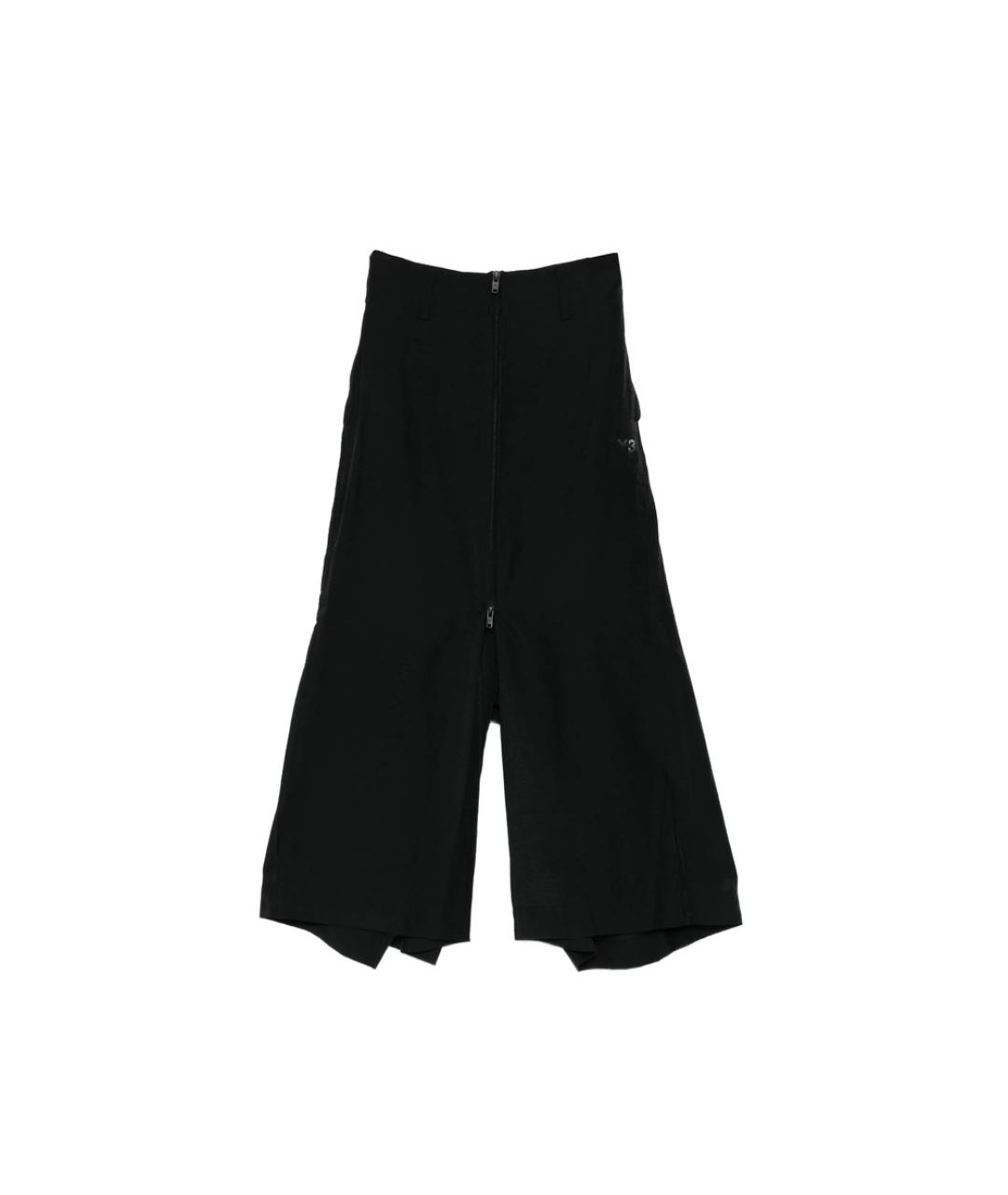 Y-3 Черные льняные брюки широкие, фото 1
