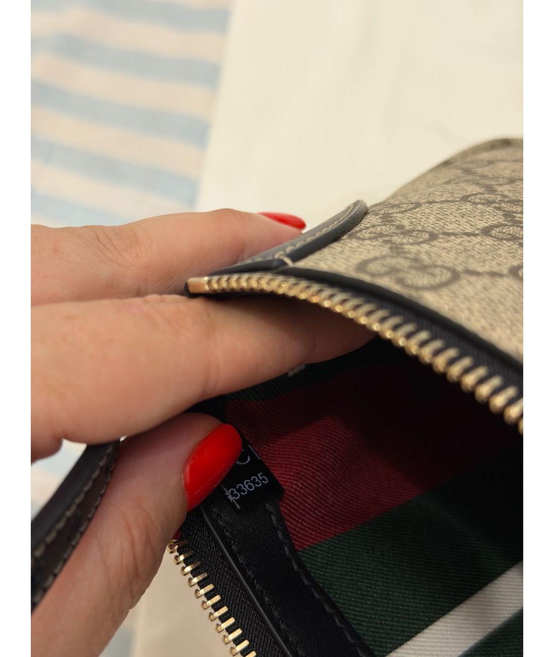 GUCCI Бежевая сумка через плечо из канвы, фото 6