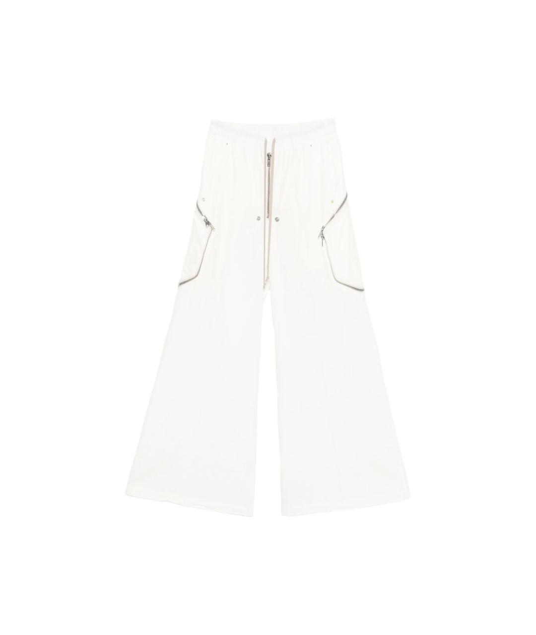 RICK OWENS Белые хлопковые повседневные брюки, фото 1