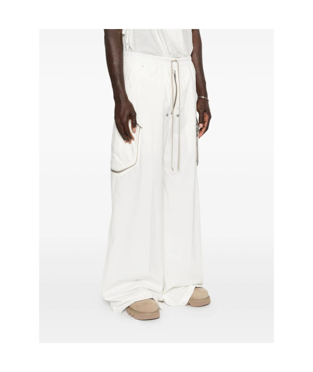 RICK OWENS Белые хлопковые повседневные брюки, фото 3