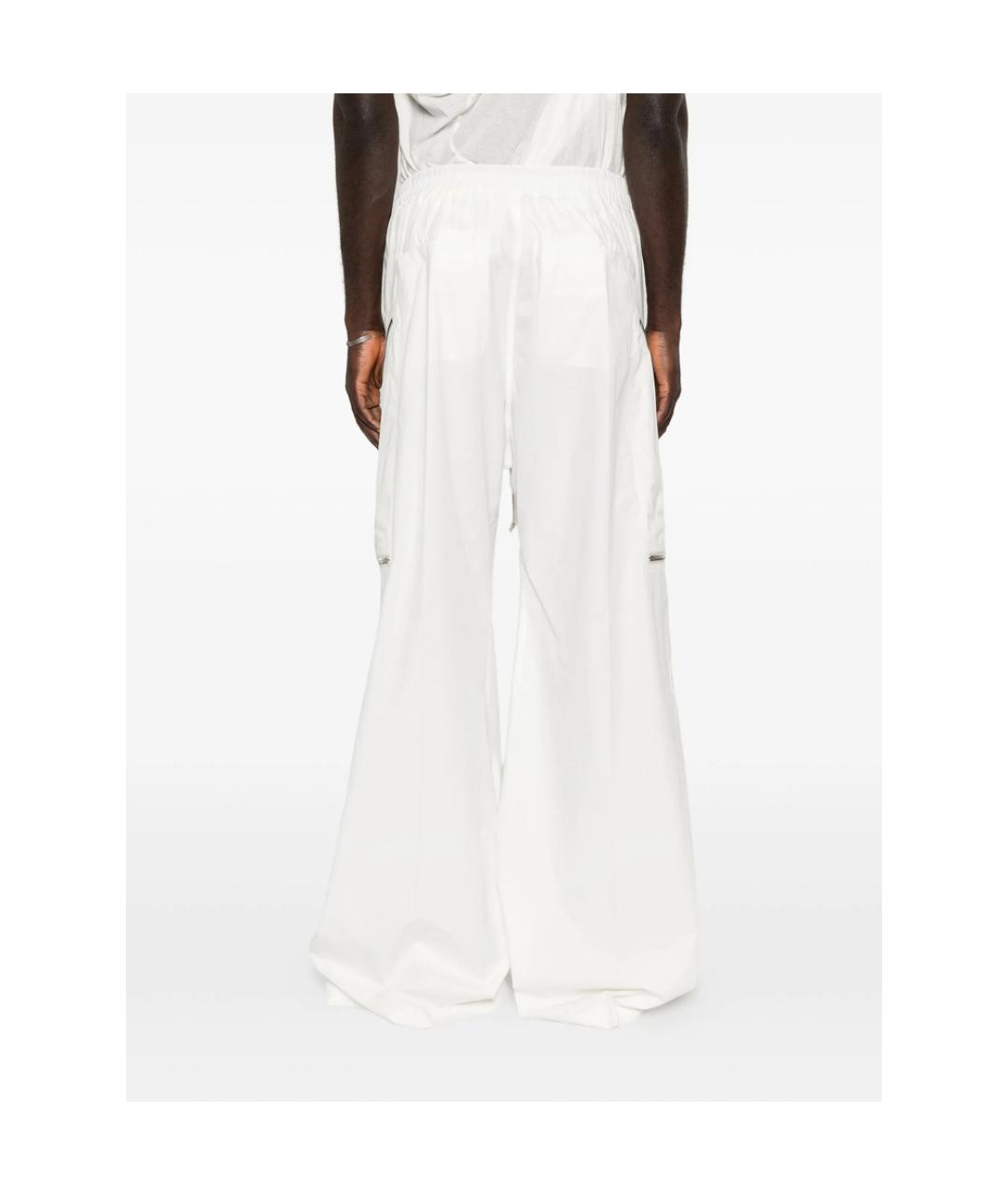 RICK OWENS Белые хлопковые повседневные брюки, фото 2