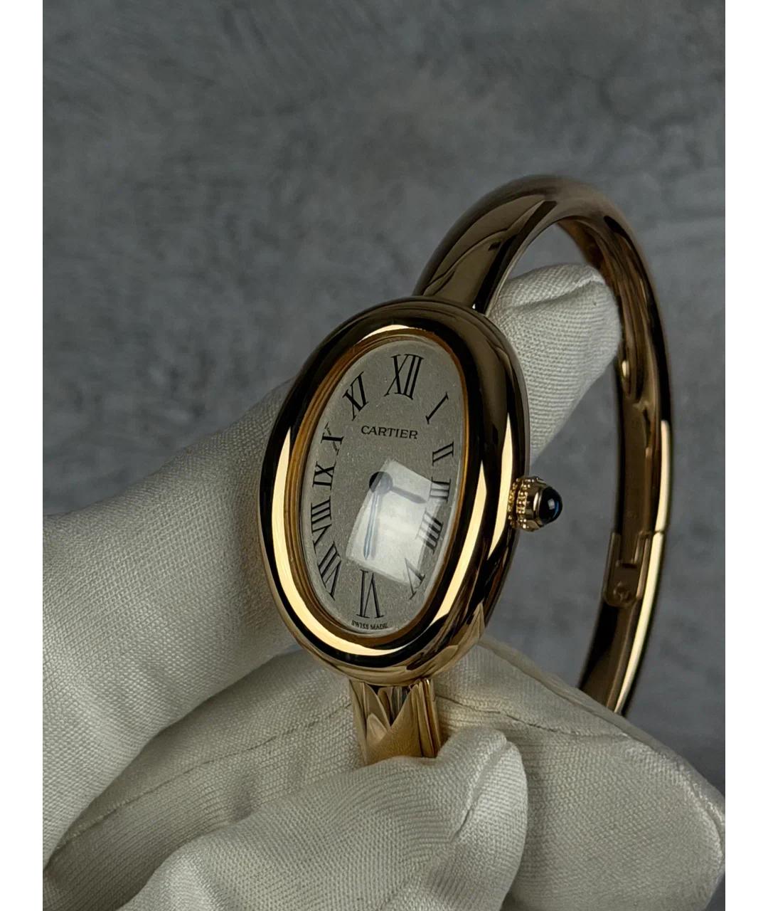 CARTIER Белые часы из желтого золота, фото 3