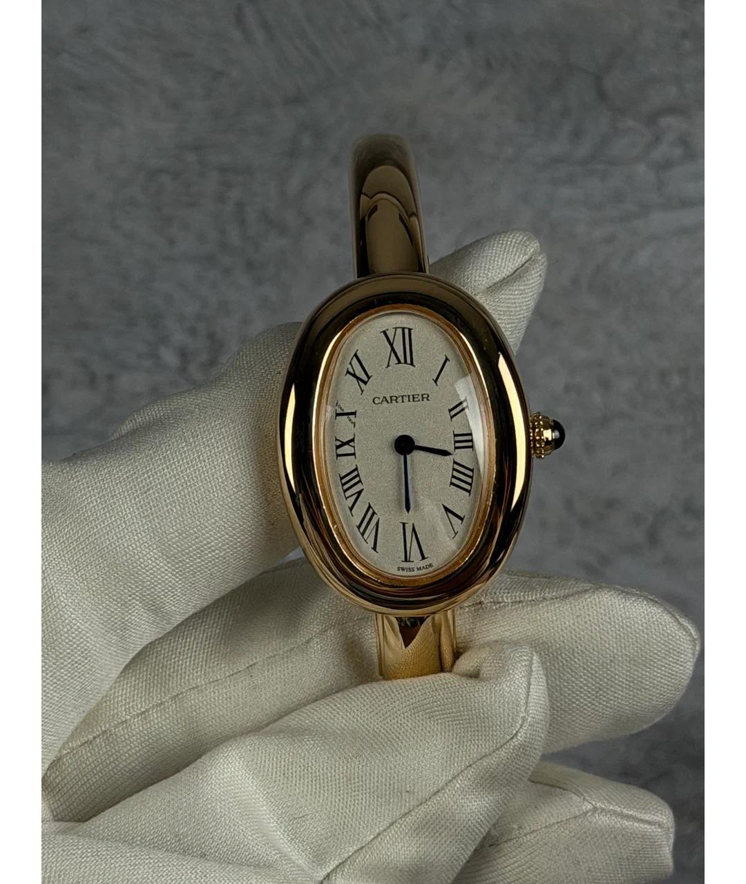 CARTIER Белые часы из желтого золота, фото 2