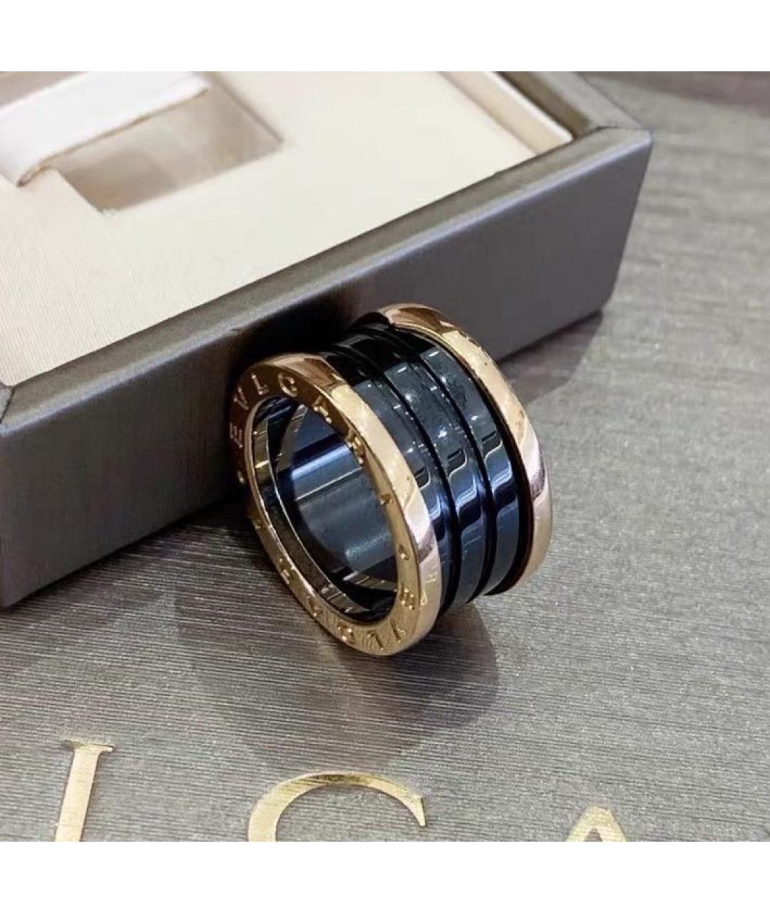 BVLGARI Черное кольцо из розового золота, фото 3