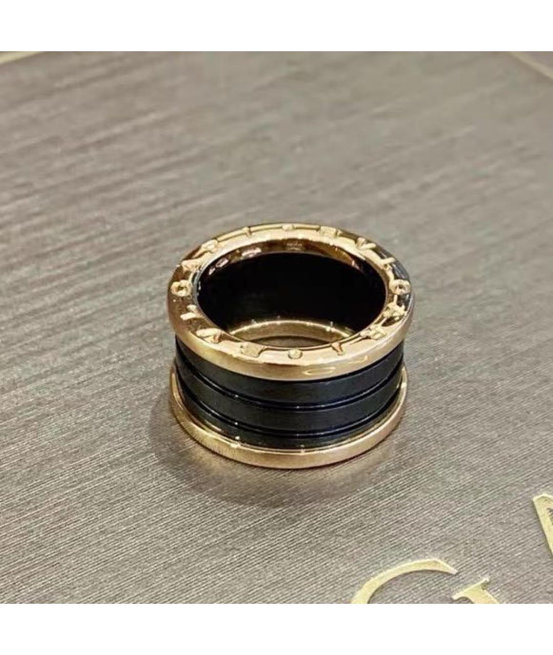 BVLGARI Черное кольцо из розового золота, фото 6