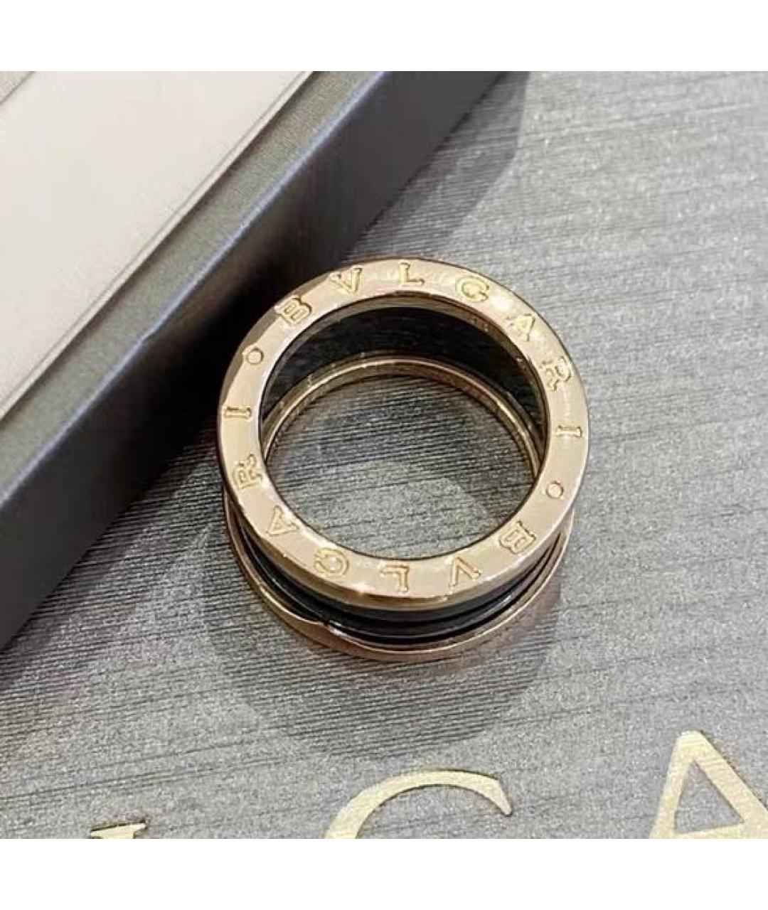 BVLGARI Черное кольцо из розового золота, фото 5