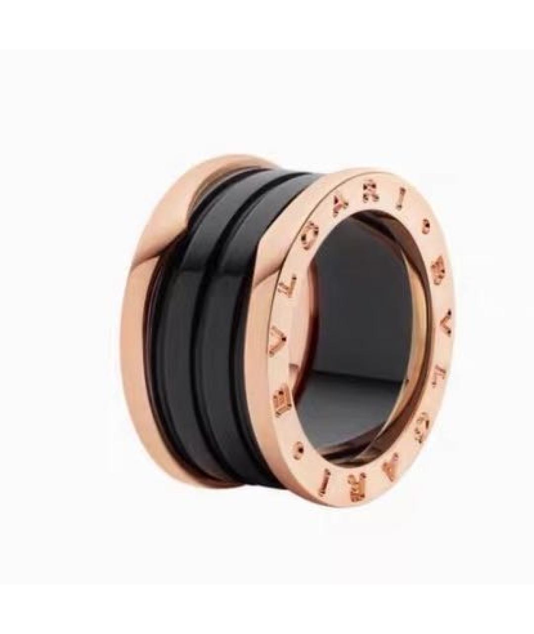 BVLGARI Черное кольцо из розового золота, фото 7