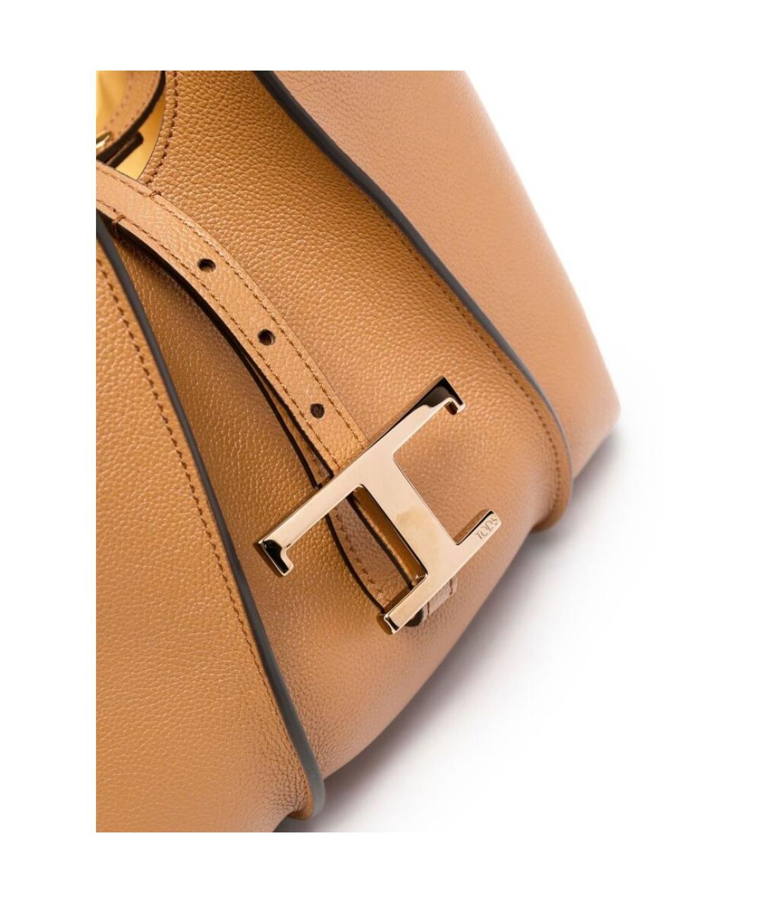 TOD'S Бежевая кожаная сумка тоут, фото 4