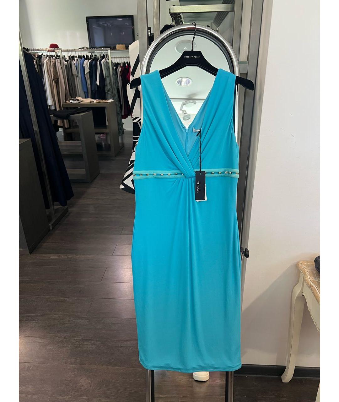 VERSACE Бирюзовое платье, фото 5