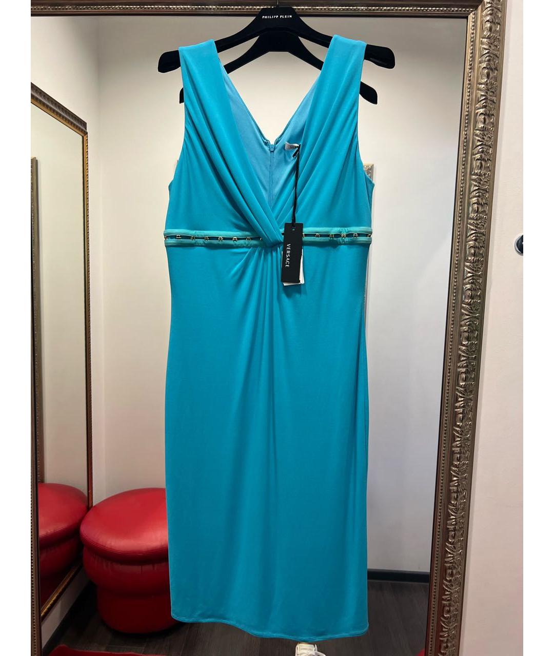 VERSACE Бирюзовое платье, фото 6