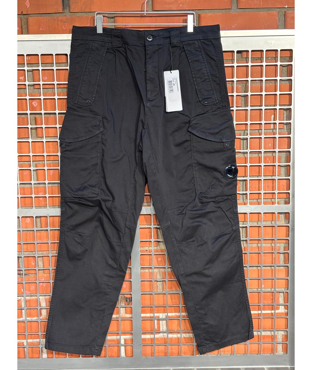 CP COMPANY Черные хлопко-эластановые повседневные брюки, фото 6