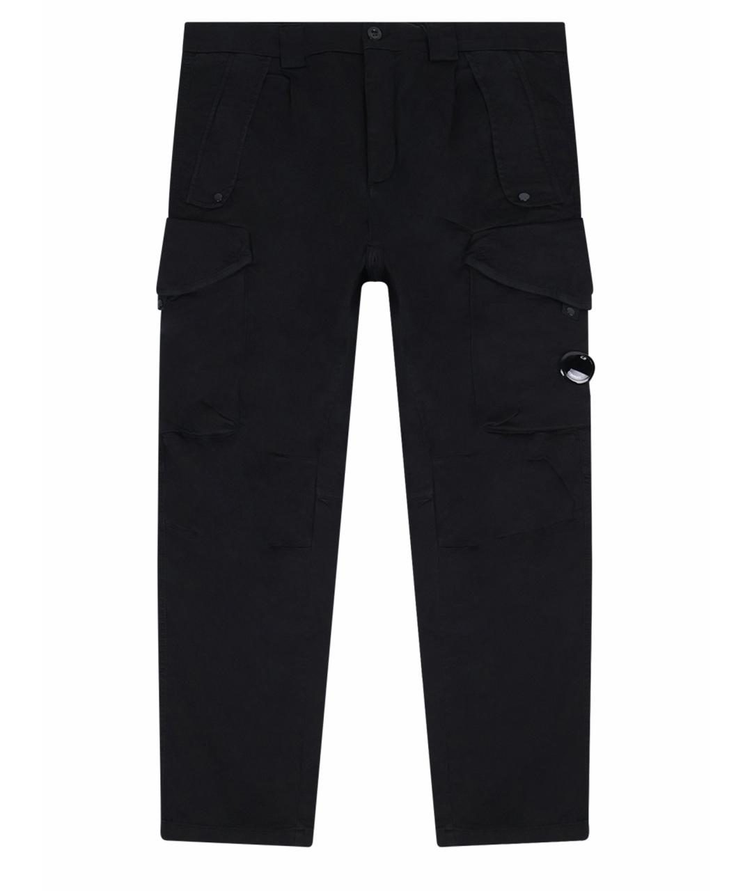 CP COMPANY Черные хлопко-эластановые повседневные брюки, фото 1