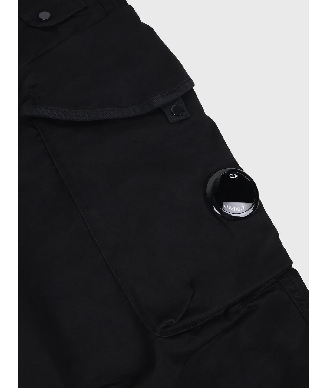 CP COMPANY Черные хлопко-эластановые повседневные брюки, фото 5