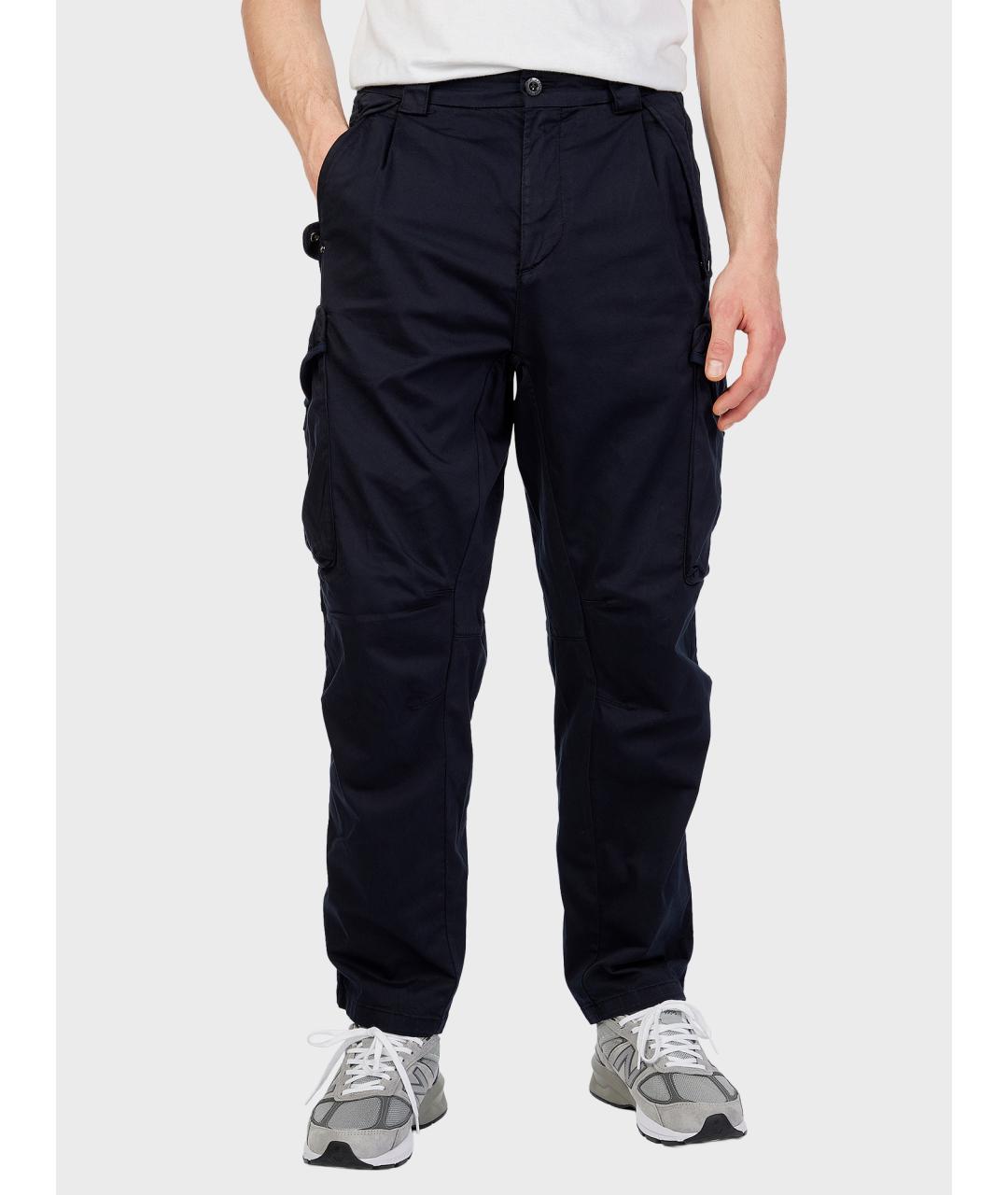 CP COMPANY Черные хлопко-эластановые повседневные брюки, фото 2