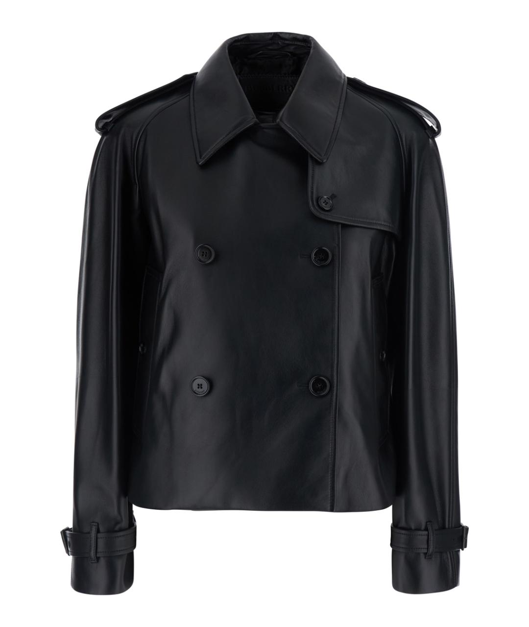 BURBERRY Черная кожаная куртка, фото 1