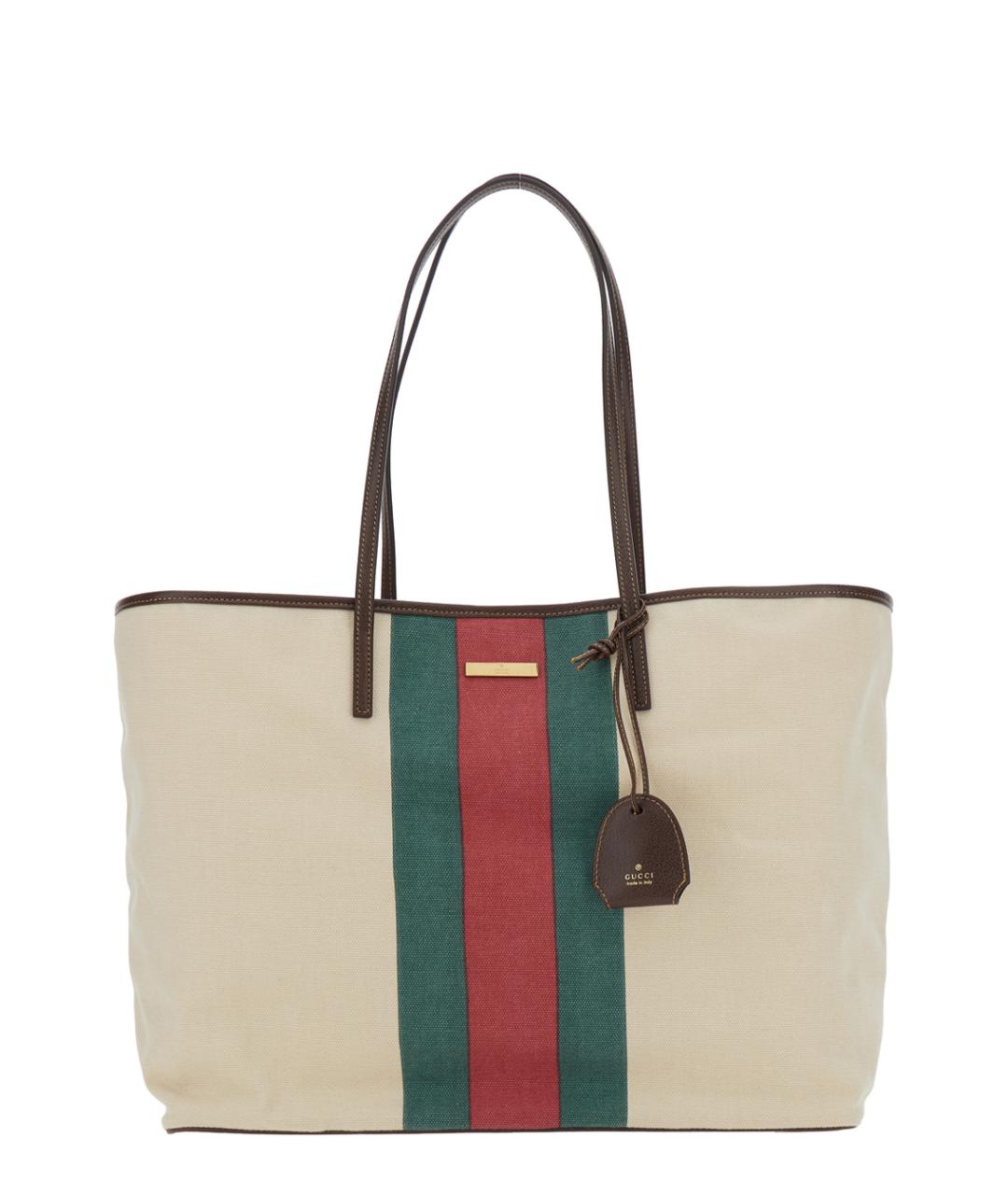 GUCCI Бежевая канва сумка тоут, фото 1