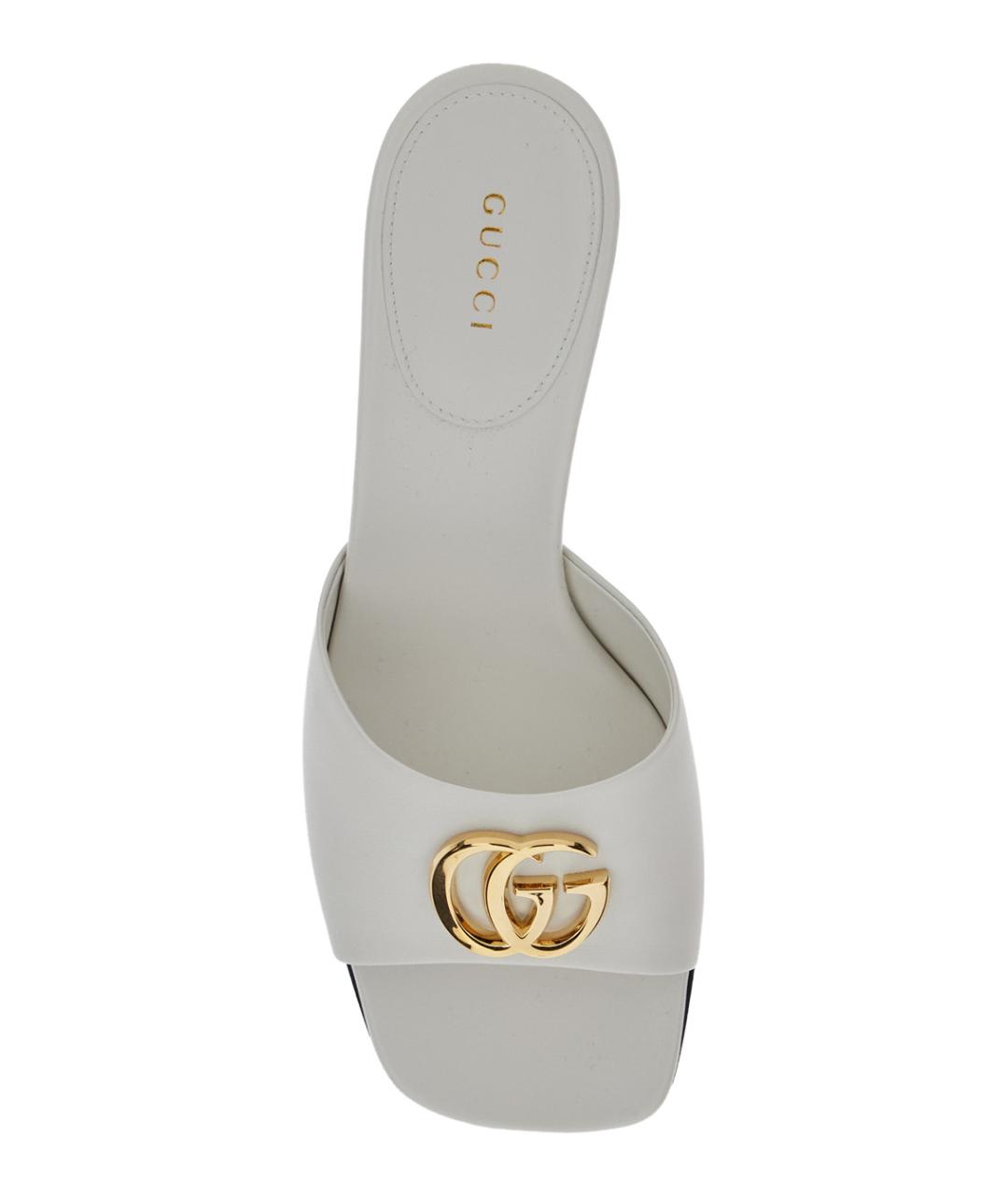 GUCCI Белые кожаные мюли, фото 4