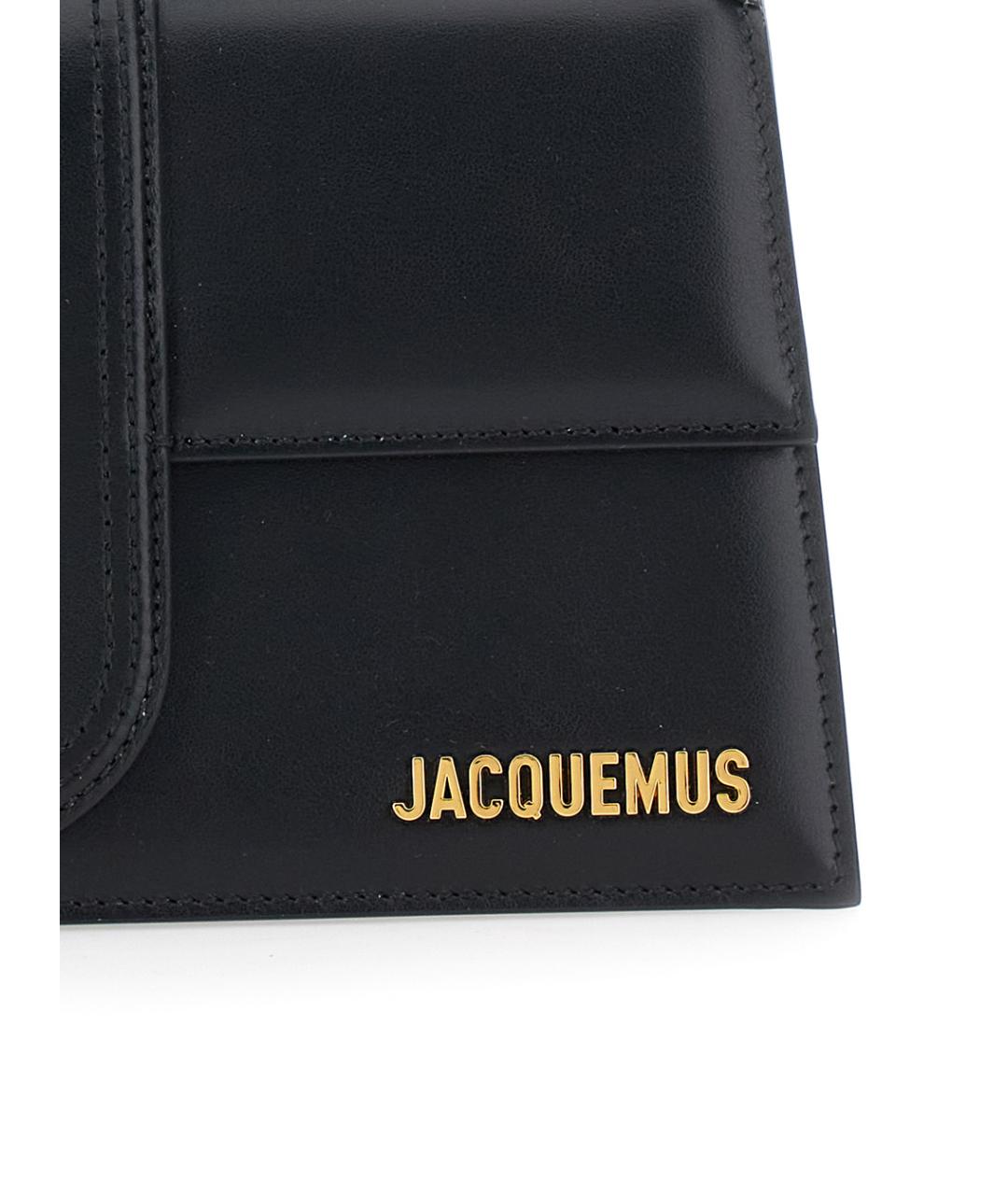 JACQUEMUS Черная кожаная сумка через плечо, фото 3