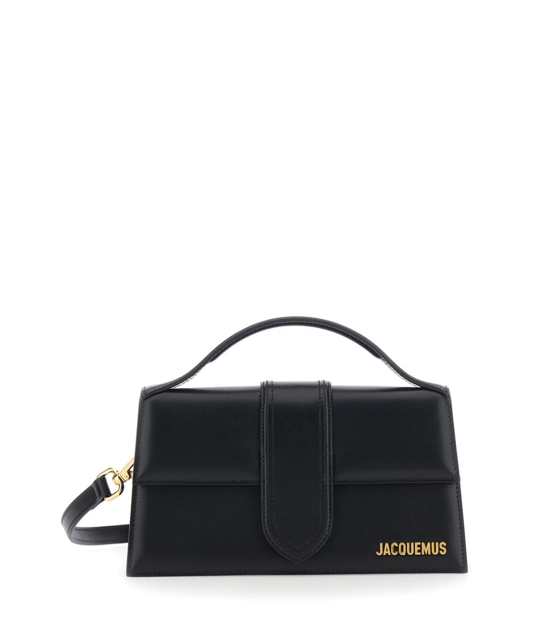 JACQUEMUS Черная кожаная сумка через плечо, фото 1
