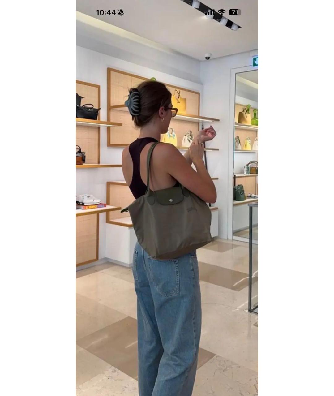LONGCHAMP Хаки нейлоновая сумка тоут, фото 5