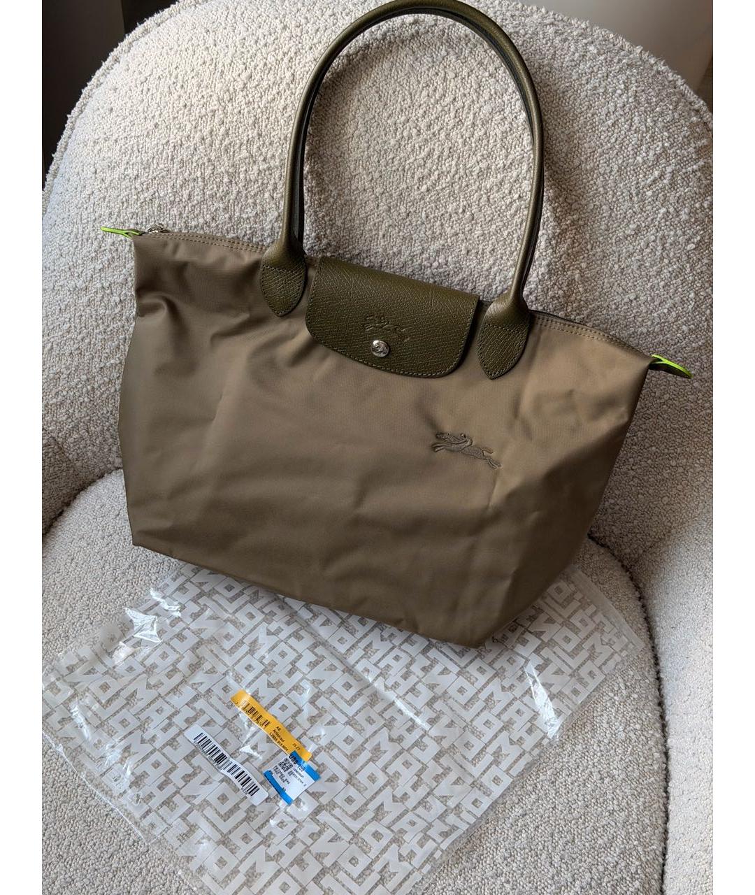 LONGCHAMP Хаки нейлоновая сумка тоут, фото 4