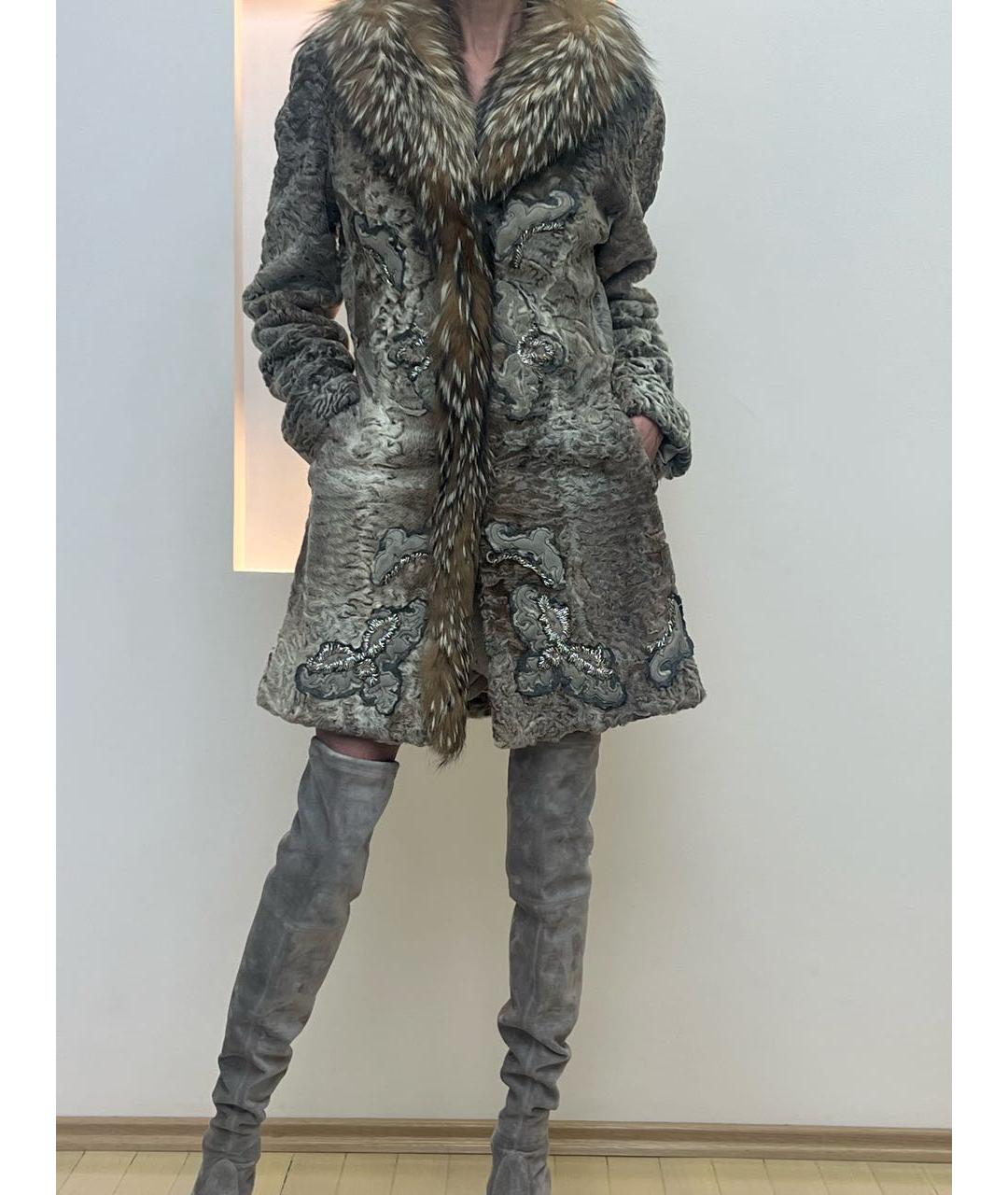 PRADA Серая меховая дубленка, фото 2