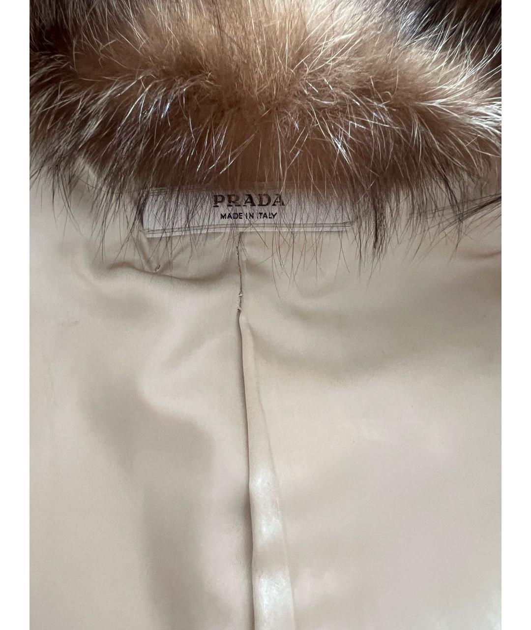 PRADA Серая меховая дубленка, фото 4