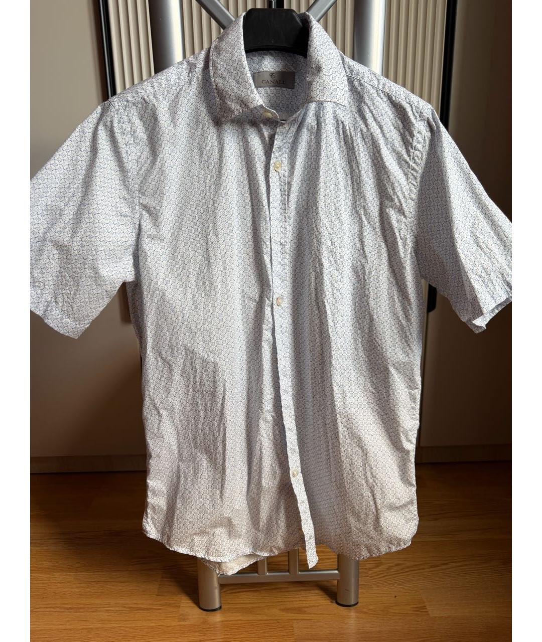 CANALI Белая хлопковая кэжуал рубашка, фото 5