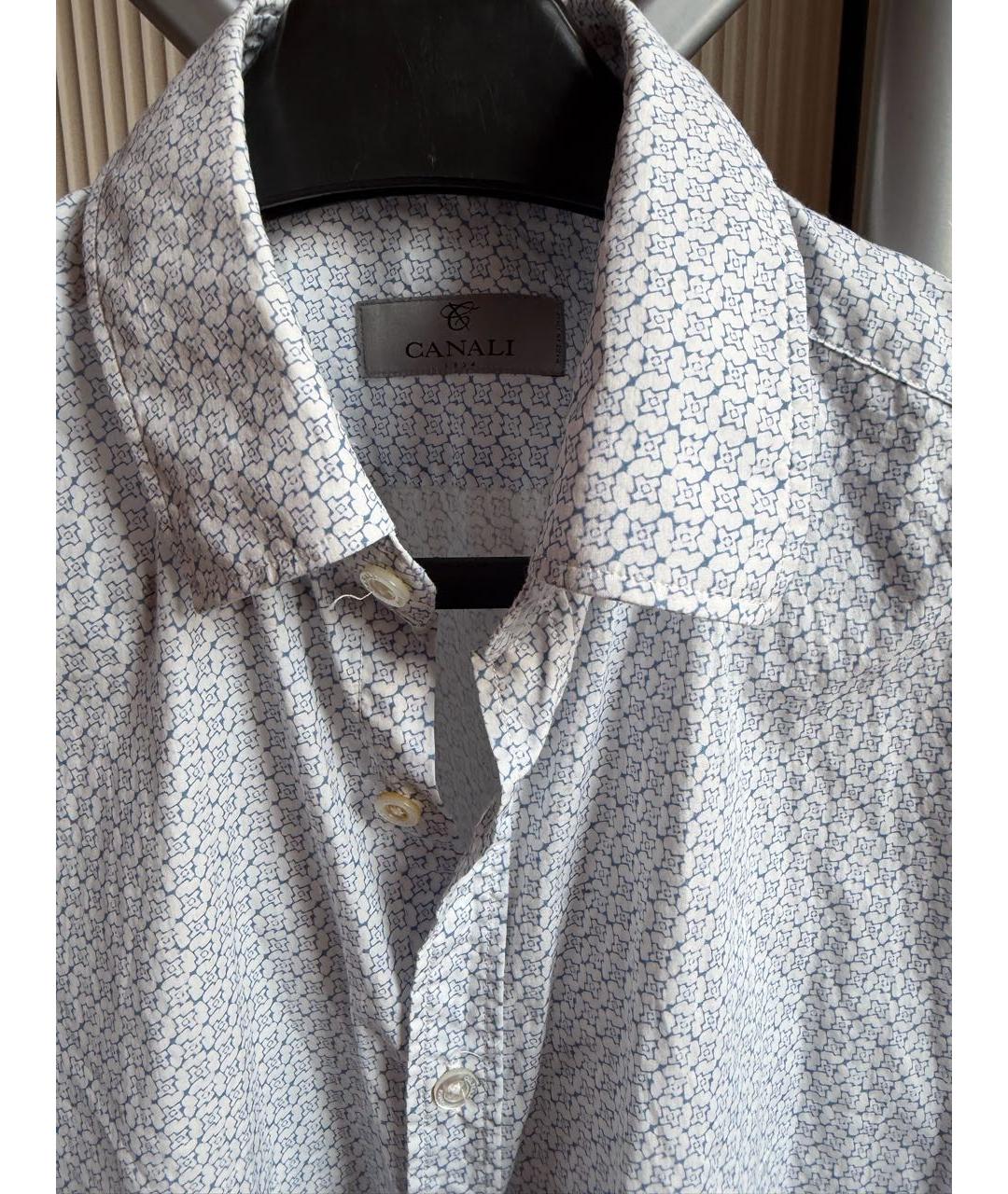 CANALI Белая хлопковая кэжуал рубашка, фото 3