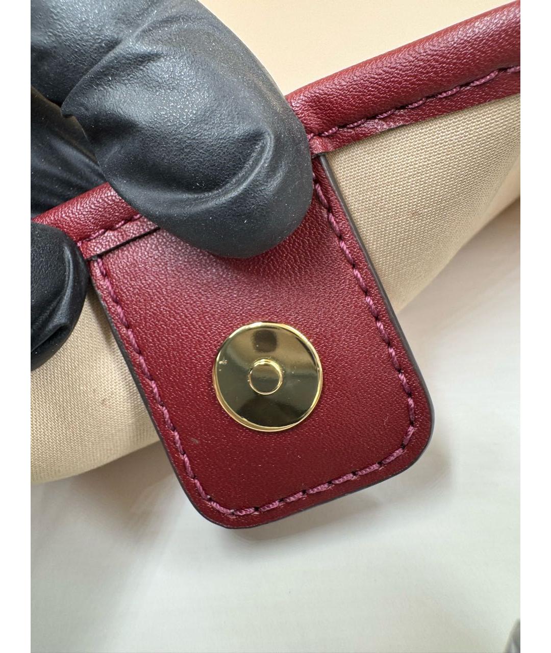 TORY BURCH Бордовая канва сумка тоут, фото 7