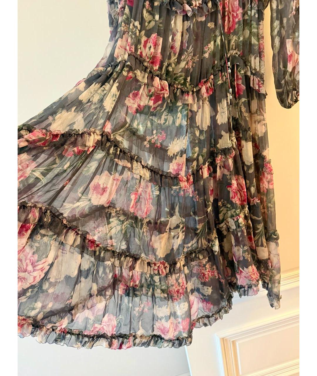 ZIMMERMANN Мульти шифоновое повседневное платье, фото 4