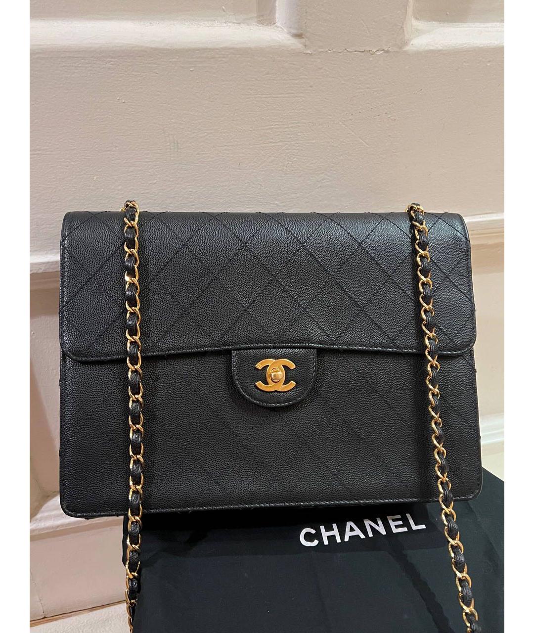 CHANEL Черная кожаная сумка через плечо, фото 5