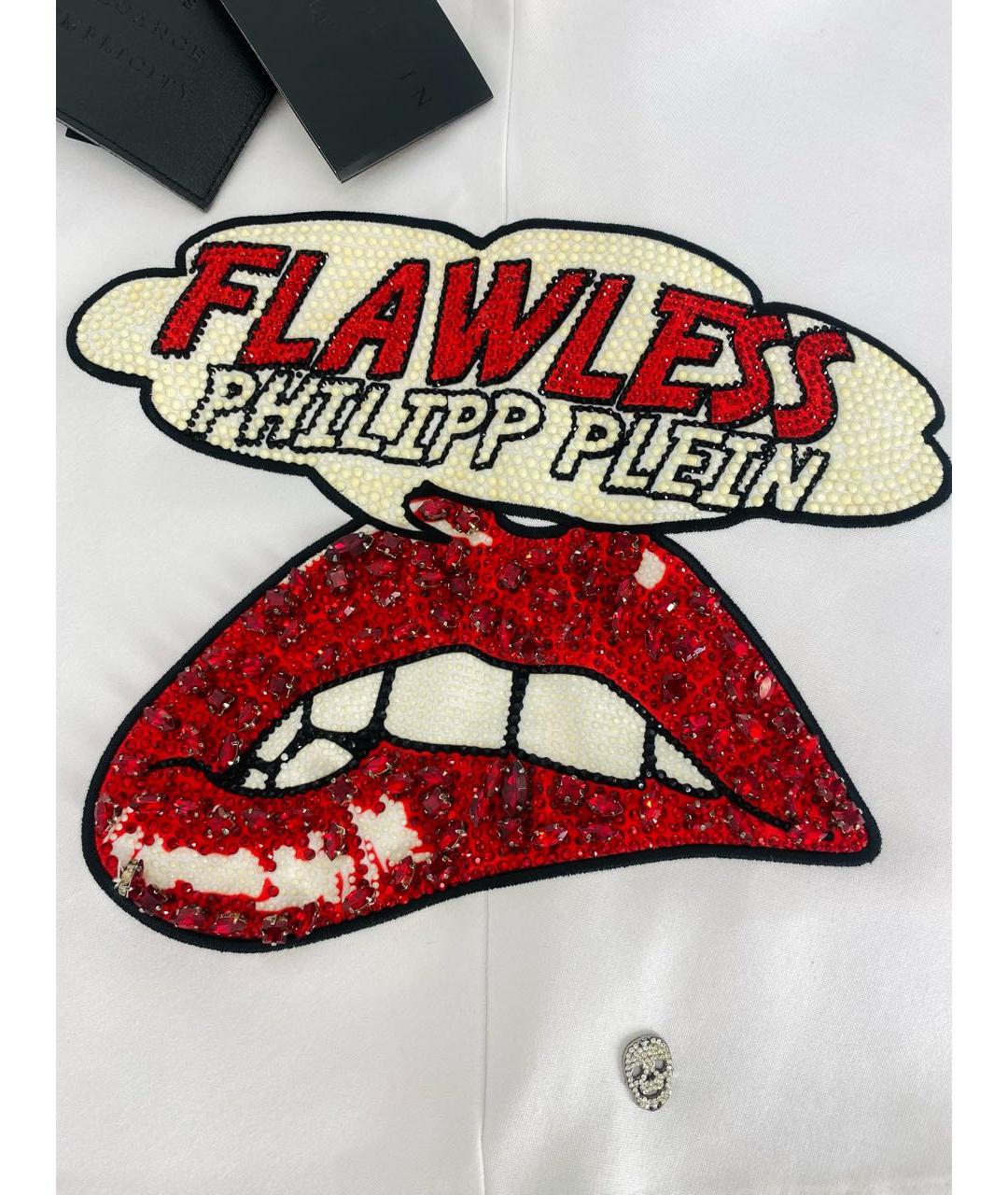 PHILIPP PLEIN Белая вискозная юбка мини, фото 4