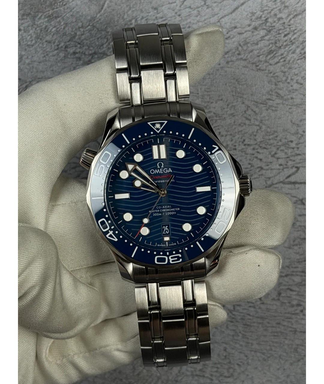 OMEGA Синие металлические часы, фото 2