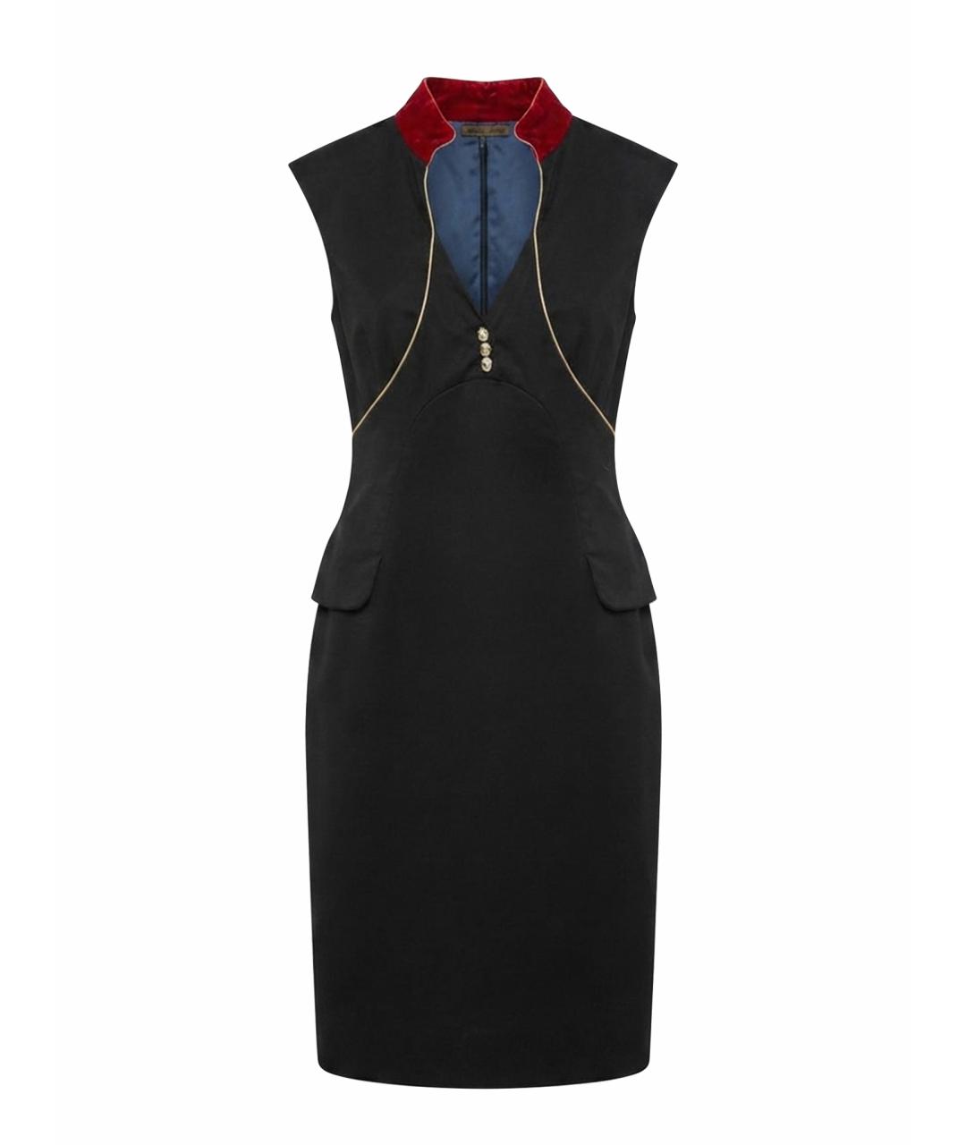 ALEXANDER MCQUEEN Темно-синее шерстяное платье, фото 1