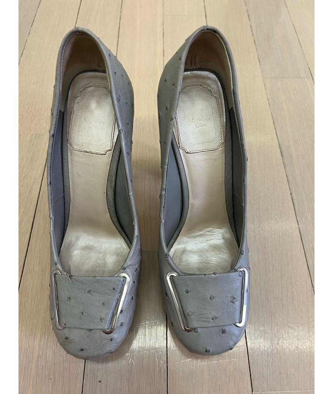 CHRISTIAN DIOR Серые туфли из экзотической кожи, фото 2