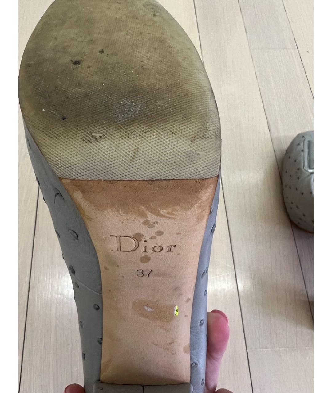 CHRISTIAN DIOR Серые туфли из экзотической кожи, фото 4