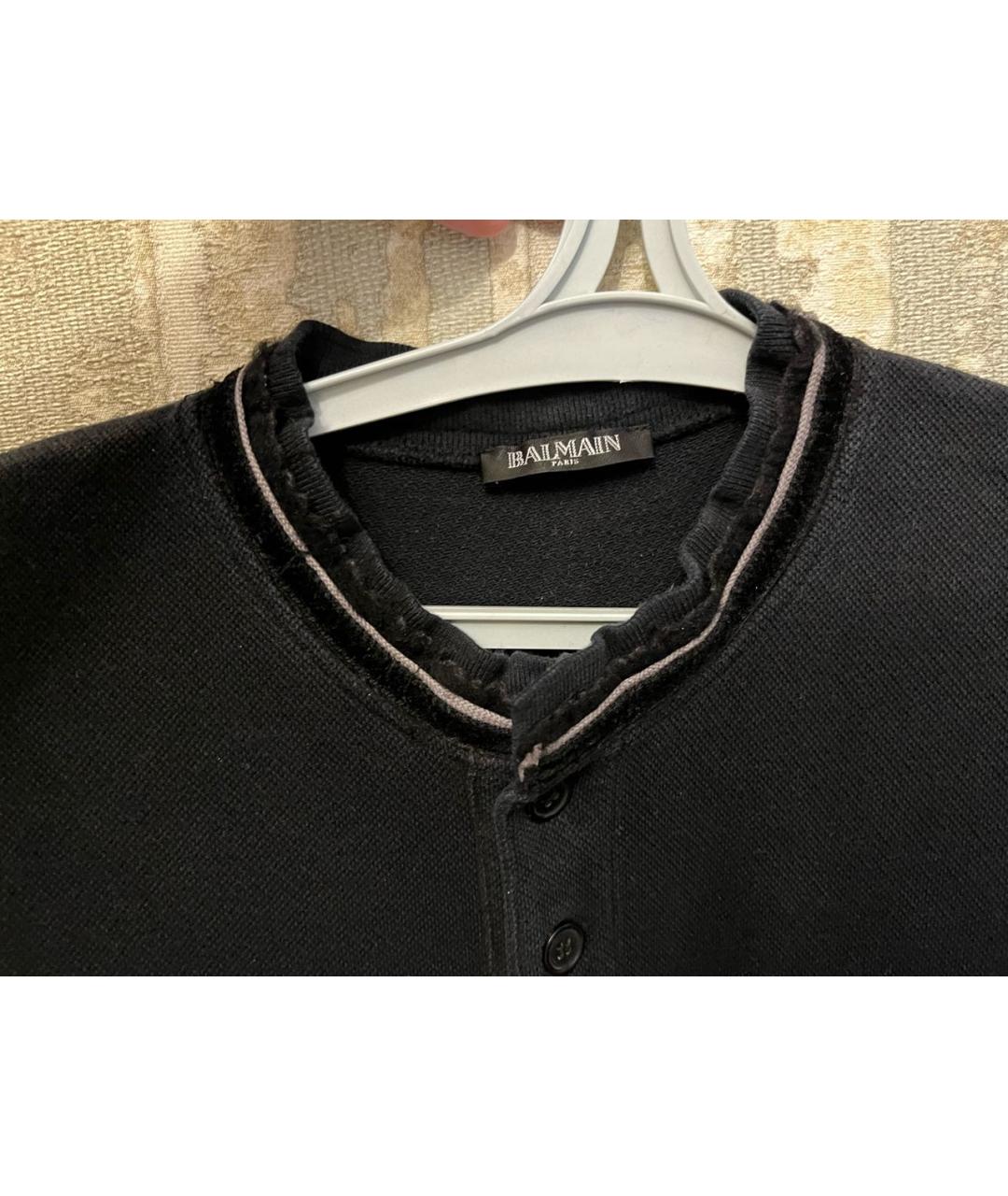 BALMAIN Черный хлопковый джемпер / свитер, фото 3